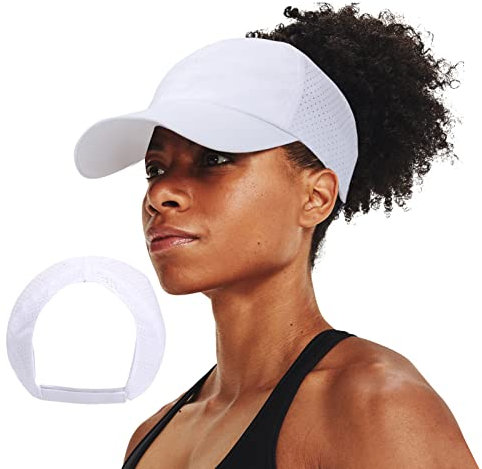 BUTITNOW Neue verbesserte rückenfreie Damen-Baseballkappe, hoher Pferdeschwanz, Snapback, Curl-Kappen, verstellbar, hoher unordentlicher Dutt Ponycap, C1-Rückenfreie Pferdeschwanz-Kappe, Weiß, Medium