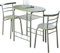 Homme Concept - Light Oak Effect Dining Table & Chairs Set for 2, 3 Piece Compact Dining Room Set with Built-in Wine Rack, Kitchen Table Set, Space Saving (Oak SIlver)