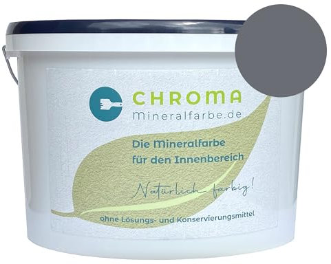 CHROMA Mineralfarbe für den Innenbereich | Langlebige Silikatfarbe | Scheuerbeständig und allergikergeeignet | Wandfarbe gegen Schimmel | Hochdeckend und ergiebig