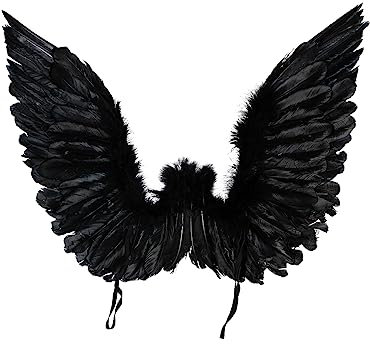 Funidelia | Alas de ángel negras para mujer Navidad, Belén de Navidad - Accesorios para adultos, accesorio para disfraz - Negro