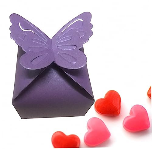 Healeved 10 Stück Schachtel Hochzeitszubehör Europäischer Stil Violett Süßigkeiten Box