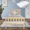 ML-Design Holzbett 90x200 cm Natur mit Matratze H:16cm, Kiefernholz, Massivholz Bettgestell mit Lattenrost & Füße, Einzelbett mit Kopf- und Fußteil, Bett für Kinder & Erwachsene, Kinderbett Jugendbett