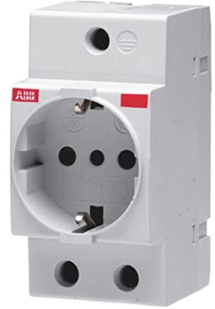 ABB Steckdose Typ L – Italienisch DIN-Schienen-Montage 1-fach Innenbereich Grau / 16A