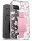 ENCASED Finger Loop Case, Designed for iPhone 15 Plus (2023) Hand Strap Clear Cover with Silicone Grip Phone Holder (Pink Flowers)