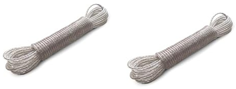 Cuerda tendedero Exterior, Cuerda Tender Ropa Exterior con núcleo de Acero, Cuerda de Acero plastificado Varias Medidas a Elegir, Cuerda tendedero Acero plastificado (2 Unidades 3mm x 20metros)
