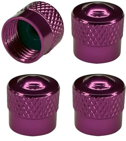 cyclingcolors 4X Ventilkappen Ventildeckel Auto Motorrad Fahrrad Ventilabdeckung Radventilkappen Reifenventilkappen Autoventil-Kappen Aluminium, Lila