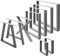 ML-Design 2er Set Tischbeine 40x43 cm, Grau, Stahl pulverbeschichtet, Industriedesign, Vierkantprofilen, Metall Tischkufen, Tischuntergestell Tischgestell Möbelfüße Bankkufen Bankgestell Bankbeine