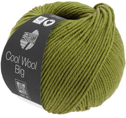 LANA GROSSA Cool Wool Big | Extrafeine Merinowolle waschmaschinenfest und filzfrei | Handstrickgarn aus 100% Schurwolle (Merino) | 50g Wolle zum Stricken & Häkeln | 120m Garn FB 1021