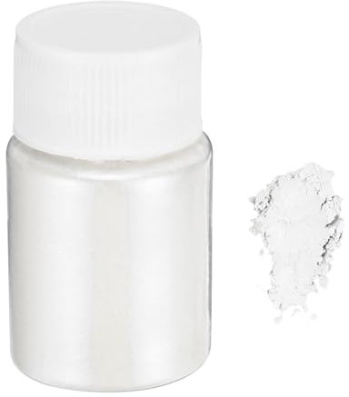 QUARKZMAN 15g/0.5oz Mica Pulver Natürliche Harz Epoxid Pigmentpulver für Gießharz, Autolack, DIY Kunst und Handwerk, Diamant Weiß