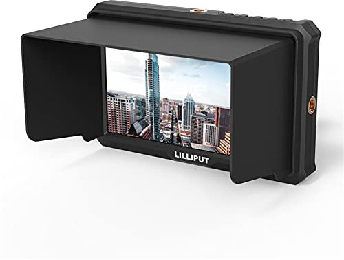 HUIOP Monitor A5 5 Inch IPS Camera-Top Broadcast Monitor for 4K Full HD Camcorder & DSLR with 1920x1080 High Resolution 1000:1 Contrast Application for Taking Photos & Making Movies