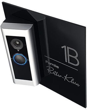 LazerlichtCraft | Klingelschild für Ring Doorbell Pro Kabel/Pro 2 | Schwarz, Anthrazit oder Grau | Hausnummer