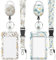 Uniclife 2 Pack Geblümt Schieben Ausweishalter Weiße blaue Blume Kunststoffkoffer mit einziehbarem Badge Reel Karabiner Clip und abnehmbarem Lanyard Strap Hard Vertical Card Protector