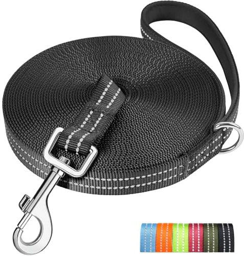 X XBEN Robuste & Leichte Schleppleine 5M für Hunde, Schleppleine mit Bequemen Handschlaufe, Lange Hundeleine mit Metallhaken, Reflektierend Trainingsleine Laufleine für Kleine Mittlere Große Hunde