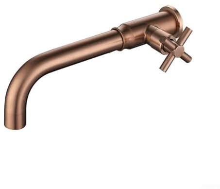 Space Saving Wall Mounted Washbasin Taps for Single Cold Water Control (Rose gold)