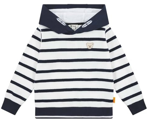 Steiff Sweatshirt EU Größe 128 Bright White, Langarm-Sweatshirt, Longsleeve für Kinder, Pullover langärmelig, Babyoberteil, ideales Basic Shirt, bequem und weich, waschmaschinenfest