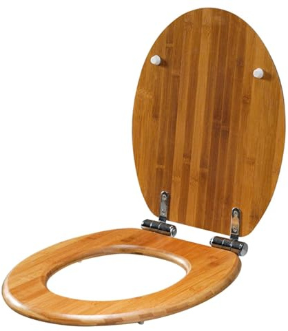 WC Sitz nit Absenkautomatik Holz, Toilettensitz mit Quick Release Funktion Klodeckel