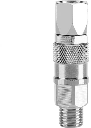 Zerodis 1/4-Zoll-Drehgelenkaufsatz, Edelstahl, 360 Grad Drehbar, Airless-Hochdruck-Spritzpistolenschlauch, Drehgelenk-Anschluss, Zubehör, Passend für Farbspritzschläuche