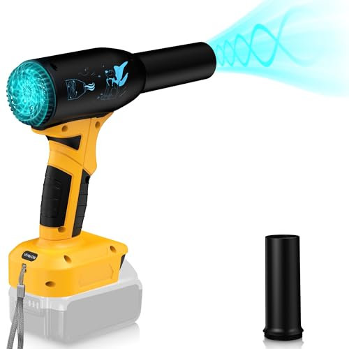 Jet Dry Blower Kompatibel mit De-Walt 20V 60V Akku, High Power 400G Windgeschwindigkeit Druckluft-Staubwedel, 3-Gang einstellbarer kabelloser Luftstaubwedel, Jet Fan Mini Gebläse für Auto Trocknen