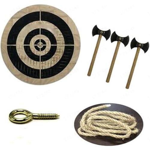 Jeu De Fléchettes En Bois, Jeu De Fléchettes En Bois, Comprend Trois Petits Axes, Une Ficelle Et Une Vis, Léger Et Facile À Transporter, Cible En Bois Pour Lancer De Hache, Jouet De Jeu De Fléchettes