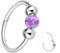 ESHIONER G23 Titan Nasenpiercing Ring Nasenring Piercing Ohr Septum Piercing Helix Ring Nostril Tragus Conch Clicker lippenpiercing 18G 10MM Hypoallergen Lila Opal Nose Ringe für Damen