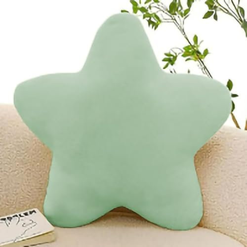 Gluhbirnen Kuschelkissen Kinder, Kissen Stern, Stern Kuscheltier, Kuschelkissen Flauschig, Kuschelkissen Kinder, Weiche Flauschige Sternform Zierkissen Sofakisse für Heimdekoration, Hellgrün, 50CM