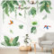 decalmile Wandtattoo Tropische Blätter Pflanzen Wandaufkleber Hängende Rebe Grün Palmen Blätter Vögel Wandsticker Kinderzimmer Wohnzimmer Schlafzimmer Flur Wanddeko