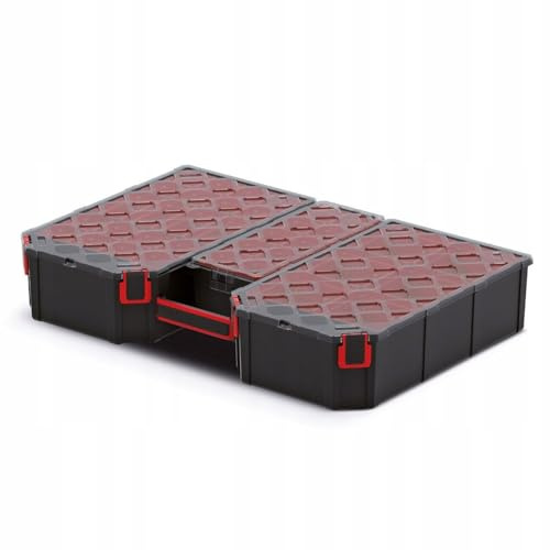 B2C Tager DIY Storage Organiser Compartment Parts Screws Carry Case Tool Box Workshop Garage Home (Large Tall - boxes)