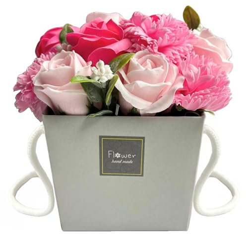 Seifenblumenstrauß, rosa Rose & Nelke - Muttertagsblumen - Valentinsblumen für Sie & Blumenstrauß für Ihre Liebsten.