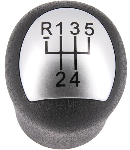 Schaltknauf 5 Gang passend für Renault Clio 2, 1998-2005, Plug & Play, Auto Schalthebel, schwarz - silber