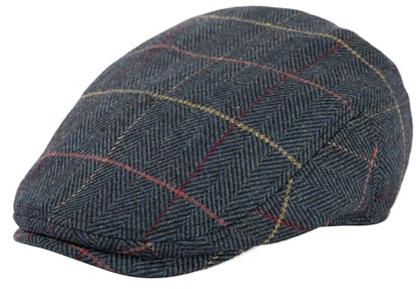 TOP-EX Schiebermütze Herren Wollmischung Flatcap Newsboy Satinfutter L-XXXL | Wollmischung, Satinfutter, Fischgrät- und Karomuster, verstellbare Passform, Golf, Autofahren, Spaziergänge, Stadt, Reisen