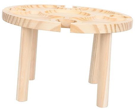 ifundom Table à Vin Portable avec Casiers à Bouteilles pour Pique- Bois Table Extérieur Robuste Et Facile à Transporter