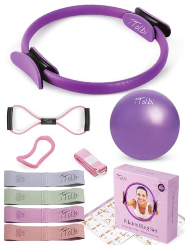 Dance Pilates Ring and Ball Set with Video Tutorials, Home Pilates Kit