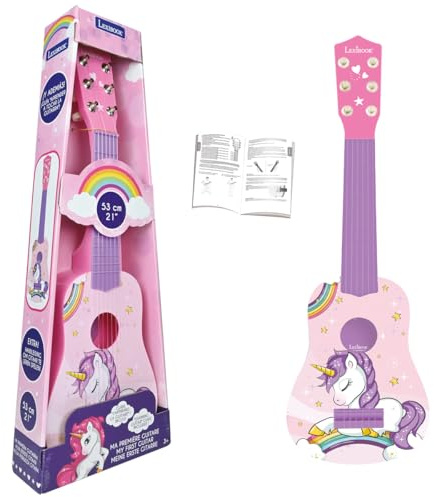 Lexibook, Einhorn, Meine erste Gitarre, pink/blau, K200UNILXB | 21-Zoll-Gitarre, 6 Nylonsaiten, Lernanleitung inklusive, pink/blau