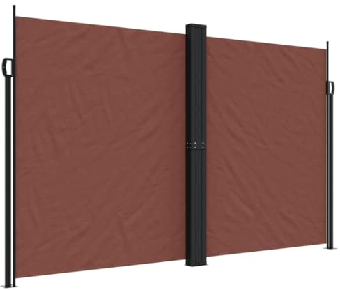 Xhnifbn Store latéral, 200 x 100 cm, marron, en polyester et aluminium, pour balcon, terrasse, protection solaire, brise-vue