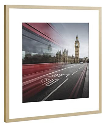 artboxONE Poster mit Rahmen Gold 20x20 cm Big Ben London von Ronny Behnert - gerahmtes Poster