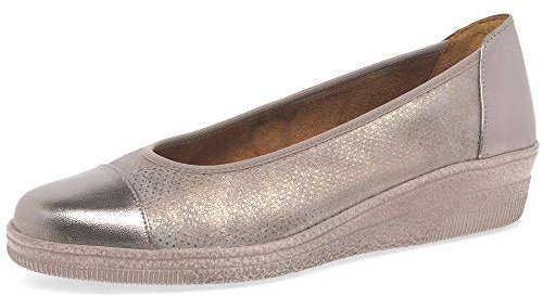 Gabor Petunia Womens Patent Accent Low Heeled Pumps 4.5 UK Rame/Dot Print
