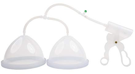 Fröhle BP008 Brustpumpe, Vakuumpumpe für größere Brüste mit Handpumpe DUO Cup D