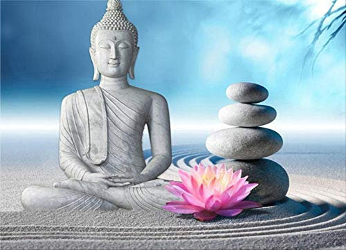 ZHXXFD 5D Diamond Painting 30X40Cm Orchidee Buddha Full Bilder Runde Steine Crystal Strass Diamond Stickerei Set Kreuzstich Mosaik Für Kinder Anfänger Frameless