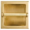 SENTO Recessed Gold Toilet Paper Holder, Wall Mounted Heavy Duty Metal Toilet Paper Roll Holder with Rear Mounting Bracket, in Wall, Easy Installation, Satin Brass