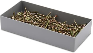 1a-TopStore 10 Stk. Einsatzkästen Einsatzboxen Schubladen-Einsatzkasten Sortierboxen, 32 Größen, 5 Farben (grau, 198x99x40 mm)