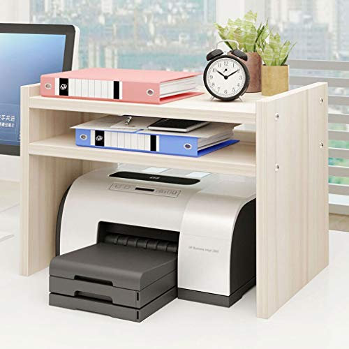 Liudan Druckerständer Druckerständer Laserdrucker Kopierer Scanner Ständer Regal mit Speicher Holz Schreibtisch Papier for Organzier Home/Office, Drucker Riser (Original Holz Farbe) Druckerhalter