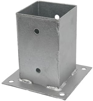 GeZu Impex® Aufschraubhülse 91 x 91 x 150 mm, Pfostenträger, Aufschraubbodenhülse, Bodenhülse