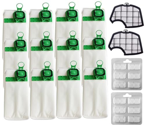 12 Staubsaugerbeutel für Kobold VK140 VK150 Kit mit 2 Ersatzfiltern für Kobold