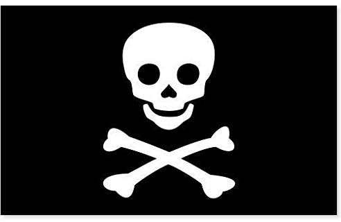 12cm! Klebe-Folie Wetterfest Made-IN-Germany Jolly Roger Pirate Skull Flag car K456 UV&Waschanlagenfest Auto-Aufkleber Sticker Decal