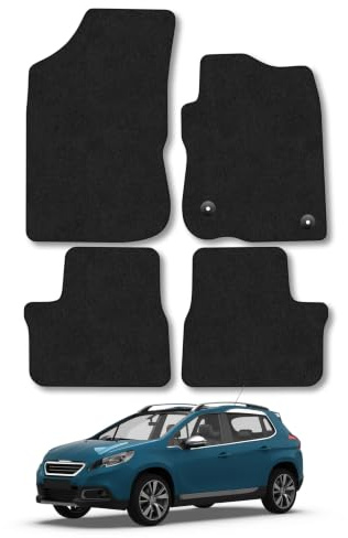 Peugeot 2008 (2013-2019) Carpet Car Mats | Black Edge Trim Tailored Fit Floor Mats Full Coverage Protection Accessories Easy Clean Anti Slip Made in the UK