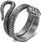 Flongo Herren-Ring Daumenring Herrenring Männer-Ring Groß Breit Schlange Cocktail Band Ring Bandring Silber Siegelring Gotik Motorradfahrer Biker Accessoires Größe 52