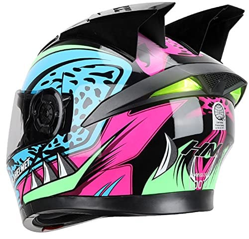 Bluetooth Full Face Motorcycle Helmet Motocross Dirt Bike Off-Road ATV Motorcycle Helmet Full Face with Tinted Visors Youth Kids Dirt Bike Helmet Unisex Men and Women DOT,A,XXL