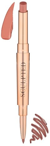 Lip Duo 2-in-1 Lipstick & Liner from Sculpted by Aimee (Nude) - Travel-Friendly, Double-Ended Lip Duo to Sculpt, Shape & Colour Lips