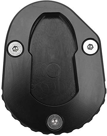 Seitenständer Platte, Qiilu Seitenständer Basis Ständer Verlängerungsplatte Vergrößerer Anti-Rutsch Fit für MT-125 YZF-R125 14-18(Schwarz)
