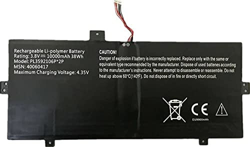 Backupower Ersatz MLP3592106P 40063680 MLP3592106P*2P Akku Kompatibel mit Medion Akoya E2216T (MD 99940) Tablet 3.8V 38Wh/10000mAh